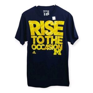 Adidas Men's Size Small Shirt Tee Blue Michigan State Rise To Occasion Cotton